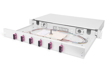 Fiber optic patch panel mounted 6 ports SC OM4