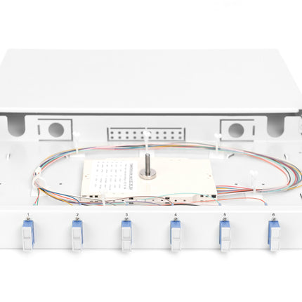 Fiber optic patch panel mounted 6 ports SC OS2