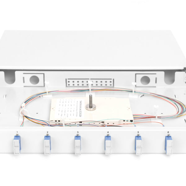 Fiber optic patch panel mounted 6 ports SC OS2