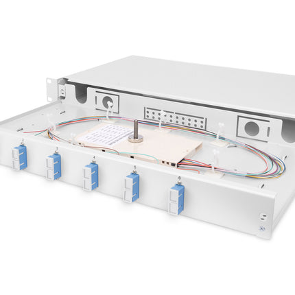 Fiber optic patch panel mounted 6 ports SC OS2