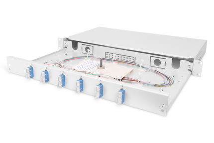 Fiber optic patch panel mounted 6 ports SC OS2