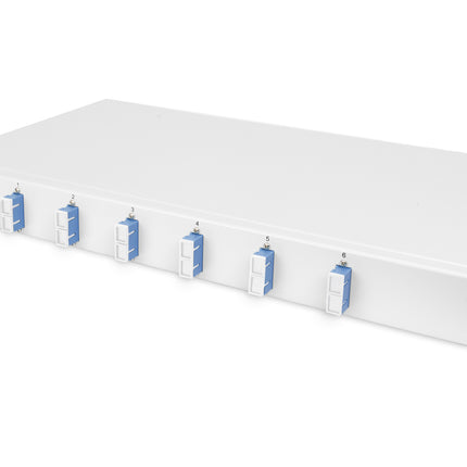 Fiber optic patch panel mounted 6 ports SC OS2