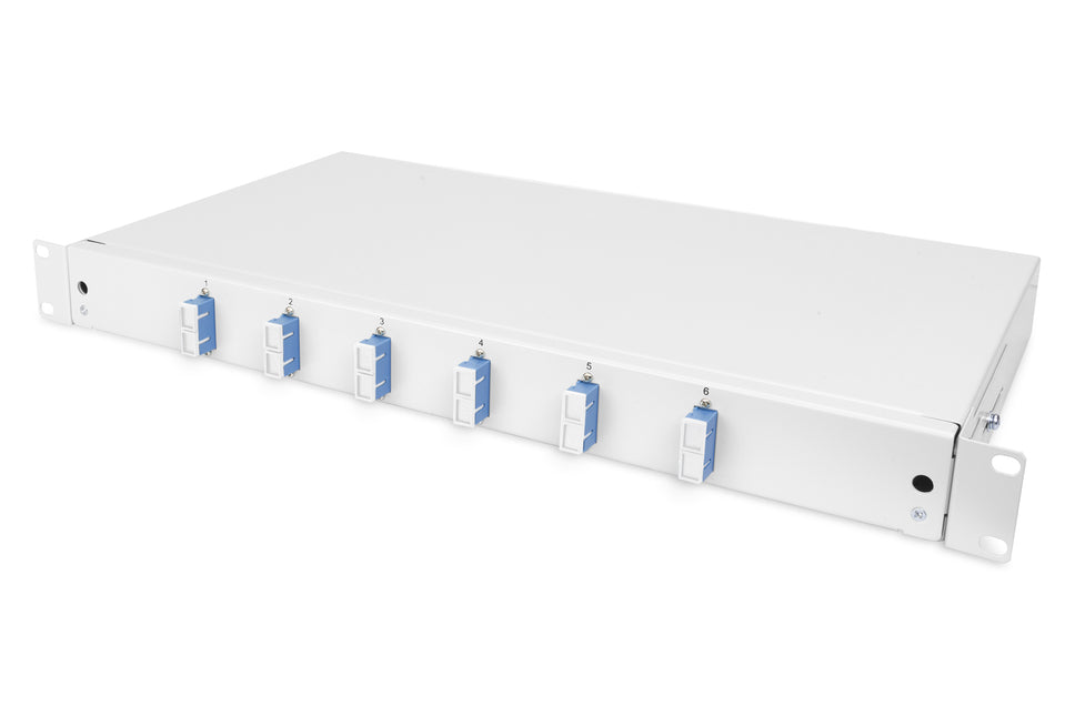Fiber optic patch panel mounted 6 ports SC OS2