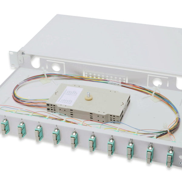 Fiber optic patch panel mounted 12 ports SC OM3