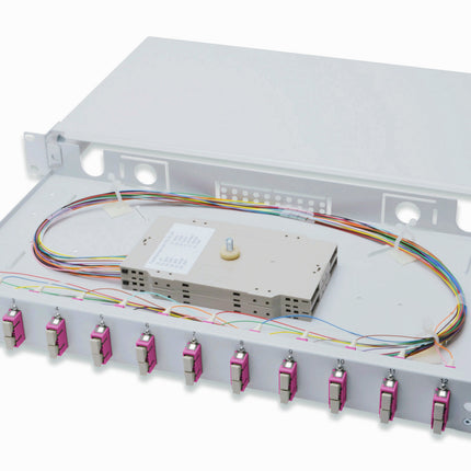 Fiber optic patch panel mounted 12 ports SC OM4