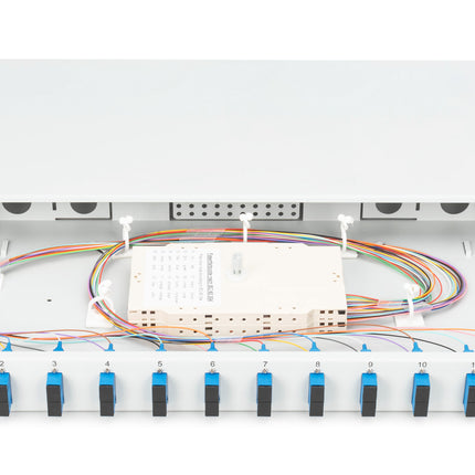 Fiber optic patch panel mounted 12 ports SC OS2