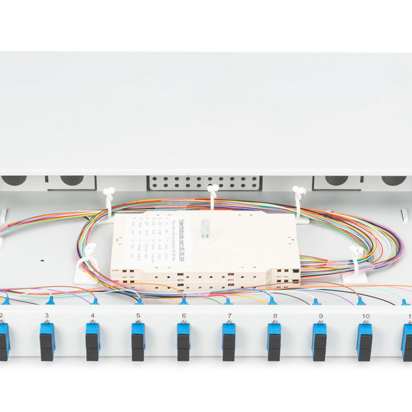 Fiber optic patch panel mounted 12 ports SC OS2