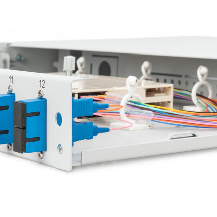 Fiber optic patch panel mounted 12 ports SC OS2