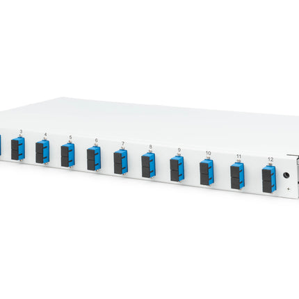 Fiber optic patch panel mounted 12 ports SC OS2