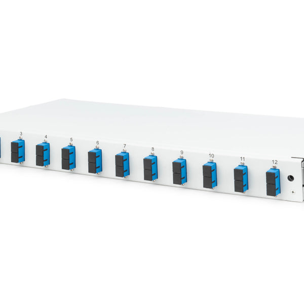 Fiber optic patch panel mounted 12 ports SC OS2