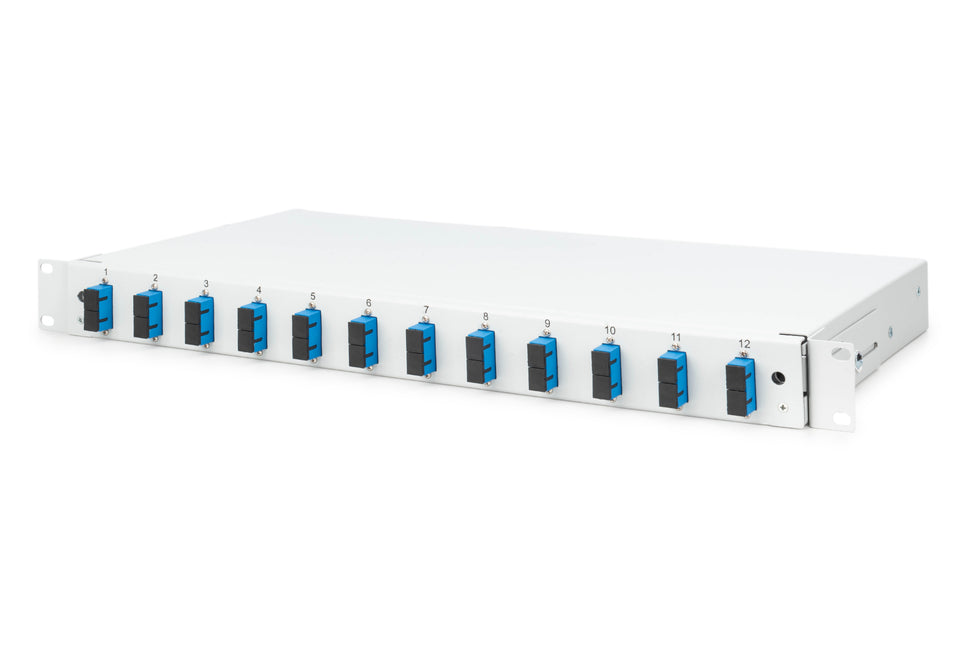 Fiber optic patch panel mounted 12 ports SC OS2