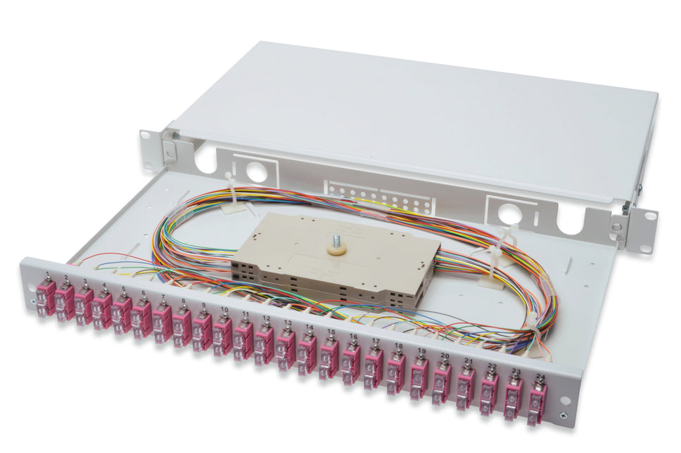 Fiber optic patch panel mounted 24 ports SC OM4