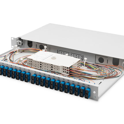 Fiber optic patch panel mounted 24 ports SC OS2