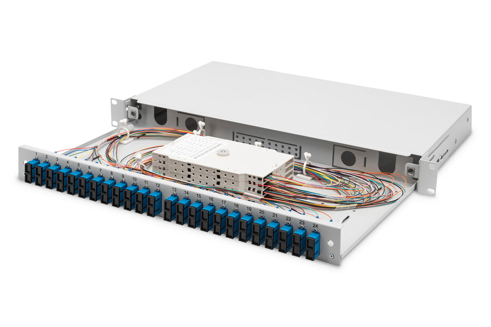 Fiber optic patch panel mounted 24 ports SC OS2