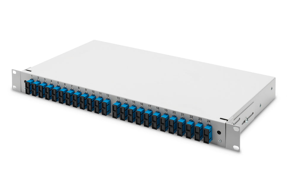 Fiber optic patch panel mounted 24 ports SC OS2