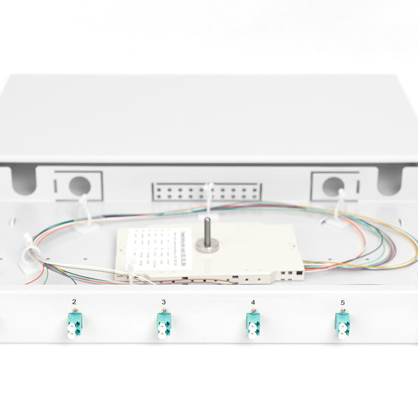 Fiber optic patch panel mounted 6 ports LC OM3