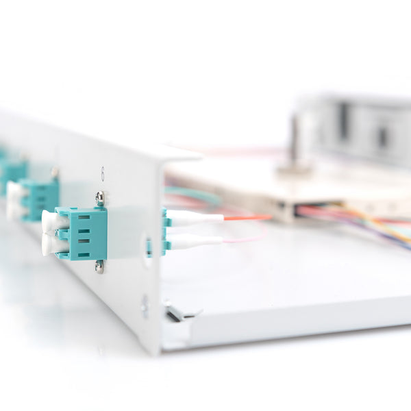 Fiber optic patch panel mounted 6 ports LC OM3