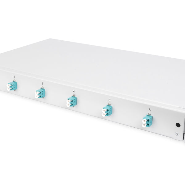 Fiber optic patch panel mounted 6 ports LC OM3