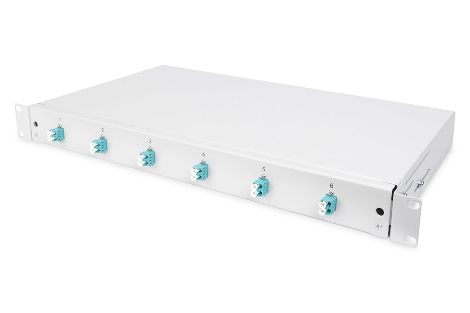 Fiber optic patch panel mounted 6 ports LC OM3