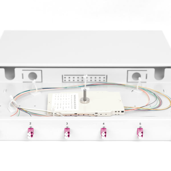 Fiber optic patch panel mounted 6 ports LC OM4