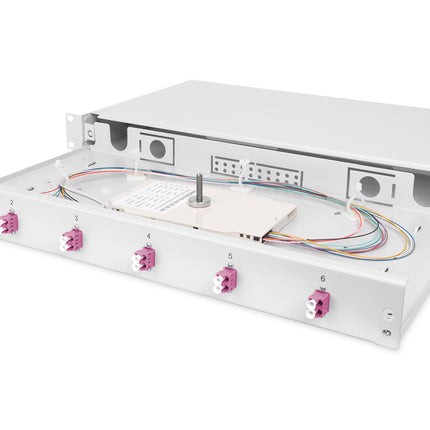 Fiber optic patch panel mounted 6 ports LC OM4