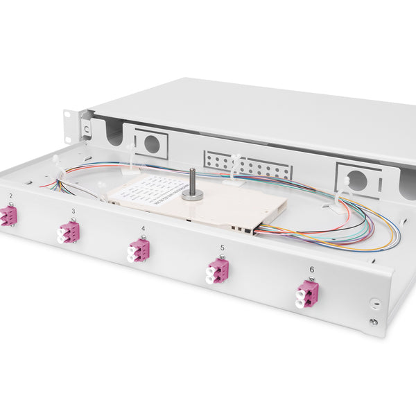 Fiber optic patch panel mounted 6 ports LC OM4