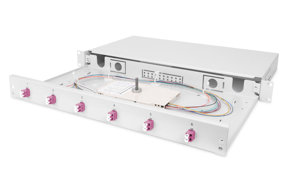 Fiber optic patch panel mounted 6 ports LC OM4