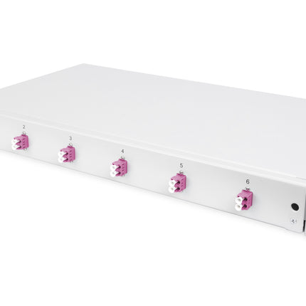 Fiber optic patch panel mounted 6 ports LC OM4