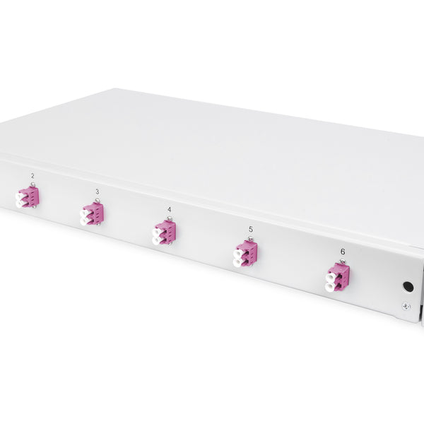 Fiber optic patch panel mounted 6 ports LC OM4