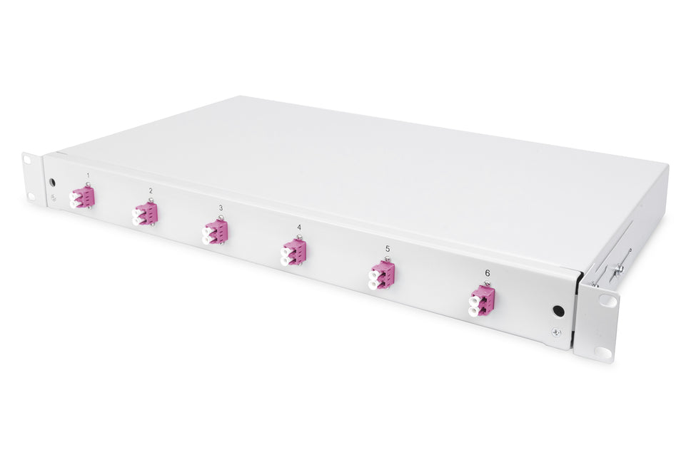 Fiber optic patch panel mounted 6 ports LC OM4