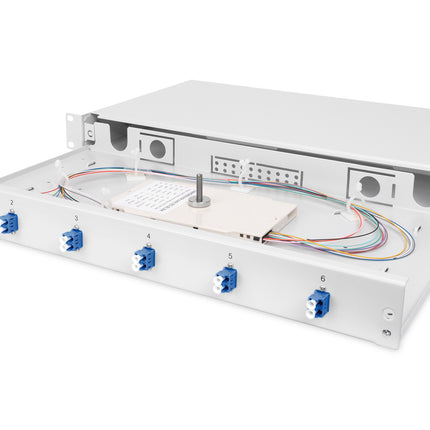 Fiber optic patch panel mounted 6 ports LC OS2
