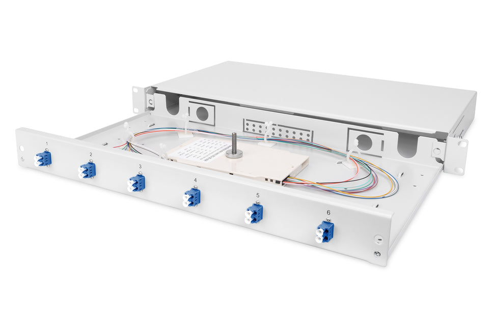 Fiber optic patch panel mounted 6 ports LC OS2