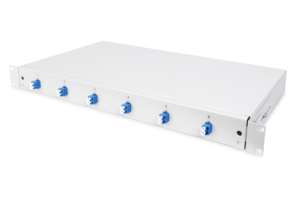 Fiber optic patch panel mounted 6 ports LC OS2