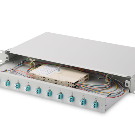 Fiber optic patch panel mounted 12 ports LC OM3