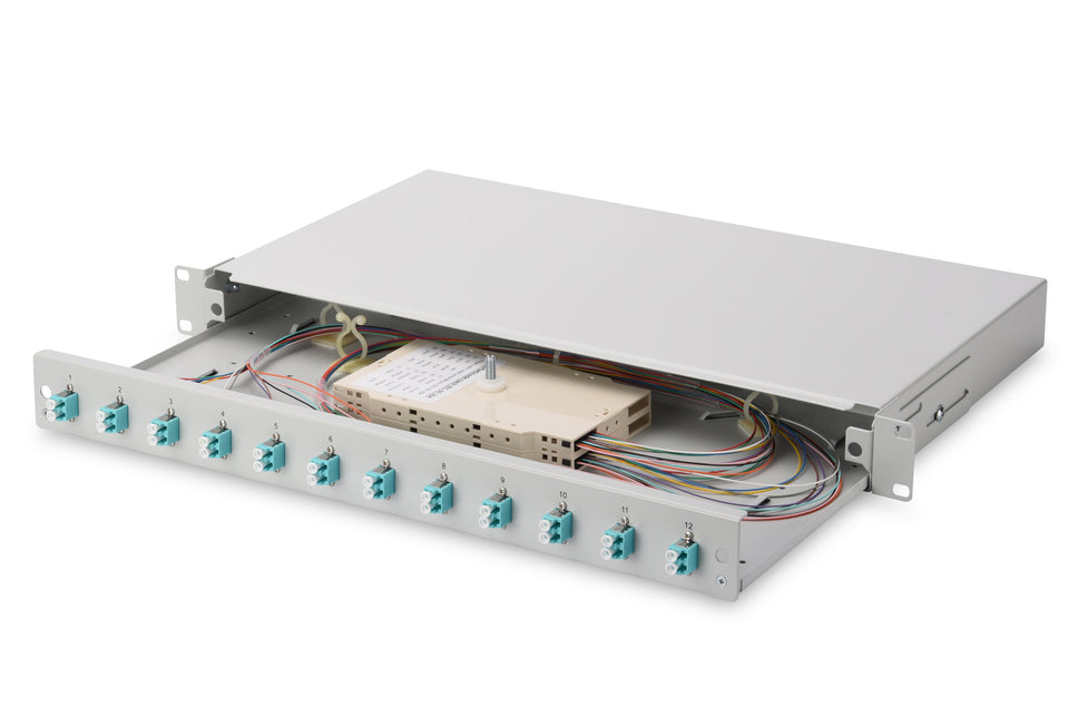 Fiber optic patch panel mounted 12 ports LC OM3