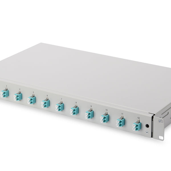 Fiber optic patch panel mounted 12 ports LC OM3