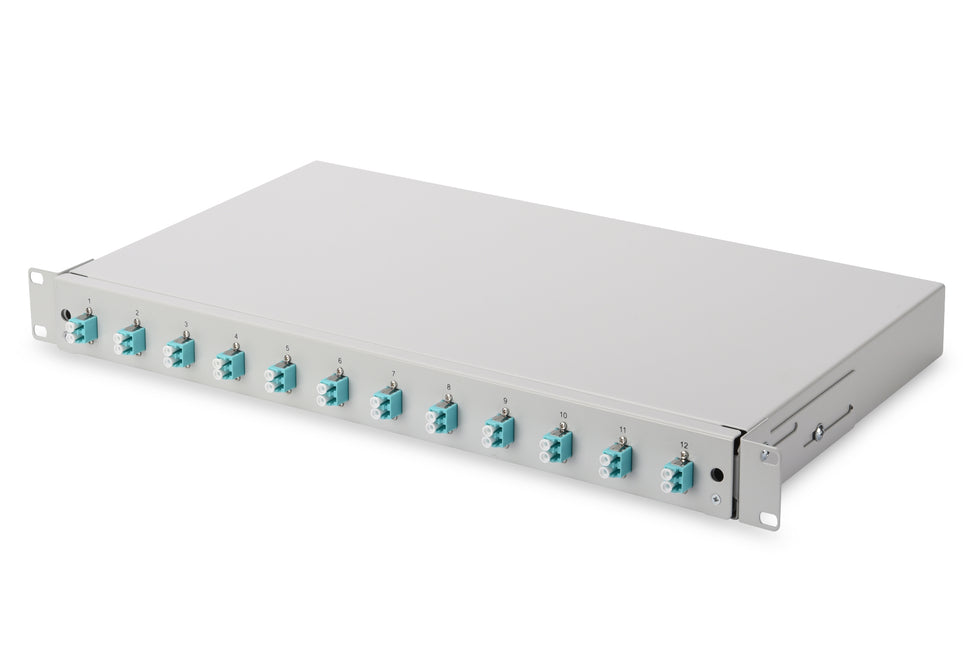 Fiber optic patch panel mounted 12 ports LC OM3