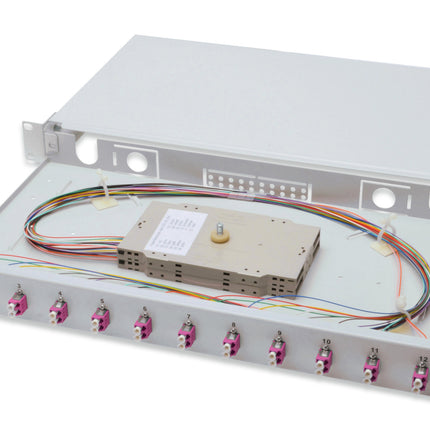 Fiber optic patch panel mounted 12 ports LC OM4