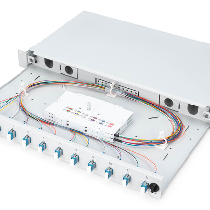 Fiber optic patch panel mounted 12 ports LC OS2