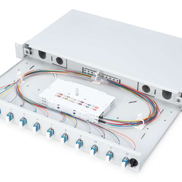 Fiber optic patch panel mounted 12 ports LC OS2