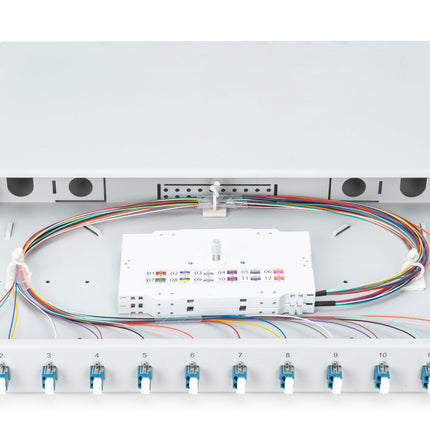 Fiber optic patch panel mounted 12 ports LC OS2