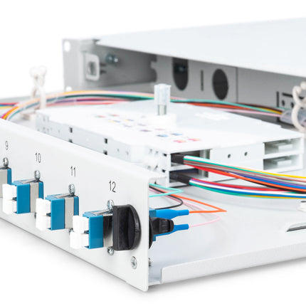 Fiber optic patch panel mounted 12 ports LC OS2