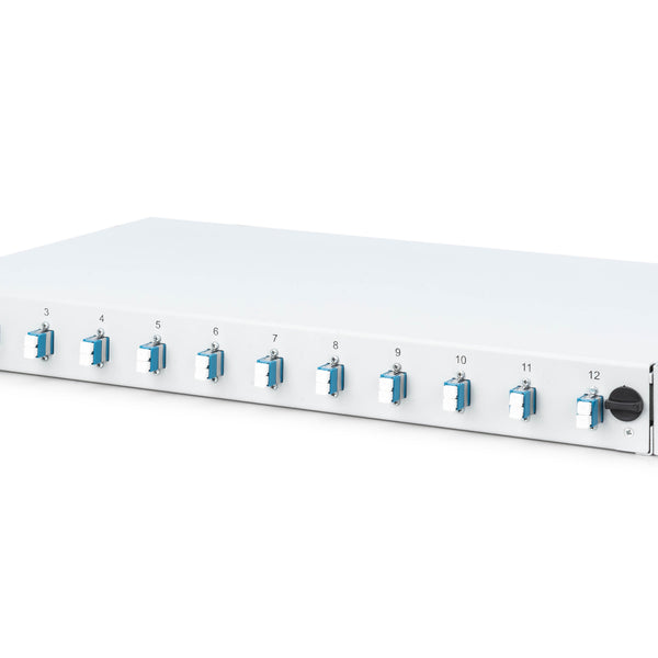 Fiber optic patch panel mounted 12 ports LC OS2