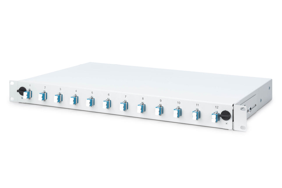 Fiber optic patch panel mounted 12 ports LC OS2