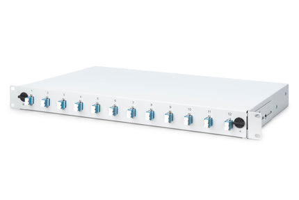 Fiber optic patch panel mounted 12 ports LC OS2