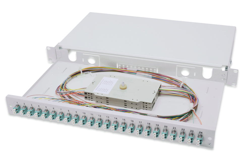 Fiber optic patch panel mounted 24 ports LC OM3