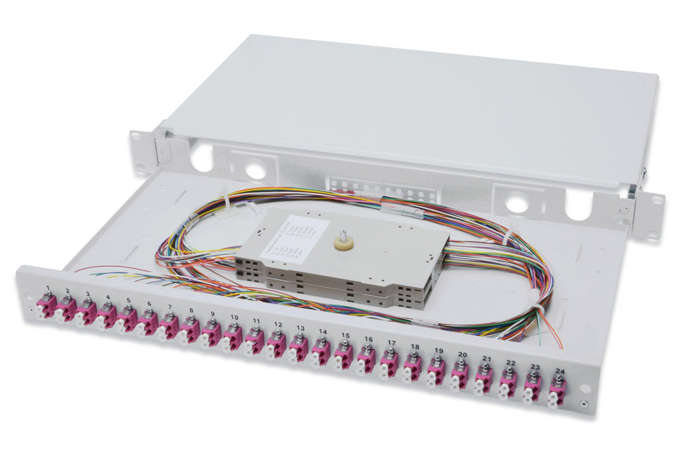 Fiber optic patch panel mounted 24 ports LC OM4