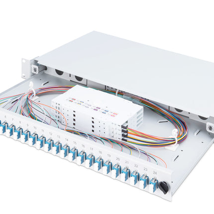 Fiber optic patch panel mounted 24 ports LC OS2