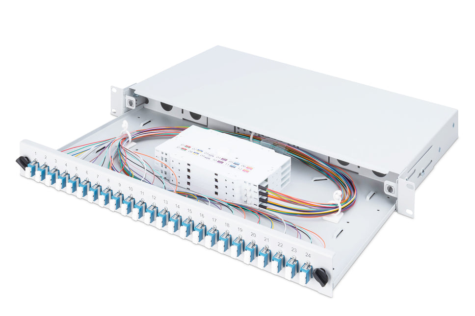 Fiber optic patch panel mounted 24 ports LC OS2