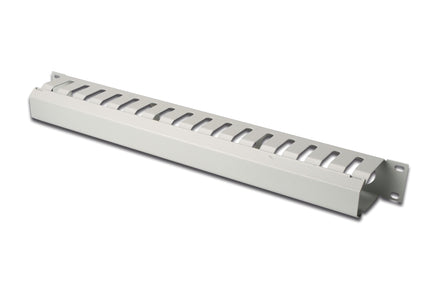 1U metal cable tray with cover plate, light gray